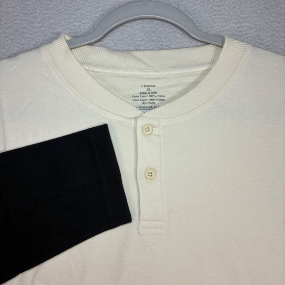 J. Peterman Other - J Peterman Henley Shirt Men XL Blue Long Sleeve Throwing Curve Baseball Jersey